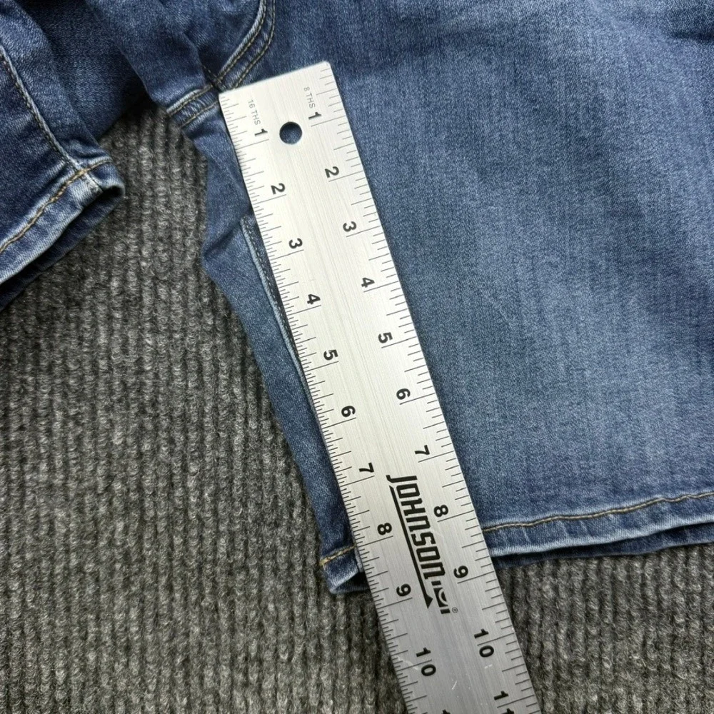 Lane Bryant Flex Magic Waistband High Rise Bermuda Shorts Blue Denim Women 16